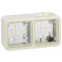 BOX 2-GANG HORIZONTAL WHITE   