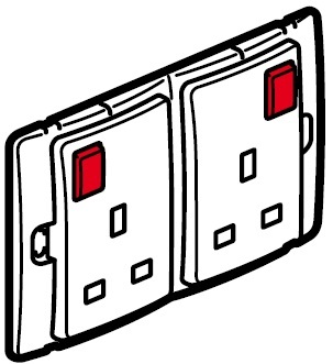 DARKM BS 13A 2G SWITCHED LED