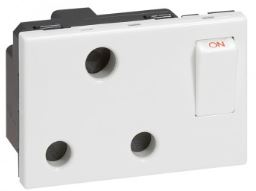 2P+T 15A-16A BS SWITCHED SQ WH