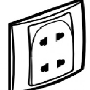 Ổ cắm Âu-Mỹ 2 cực 10/16A - 250V, màu trắng