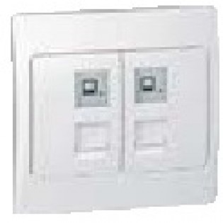 WHITE DOUBLE  RJ 45 CAT 6