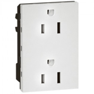 2X2P+T US 15A 127V SHUT  SQ WH