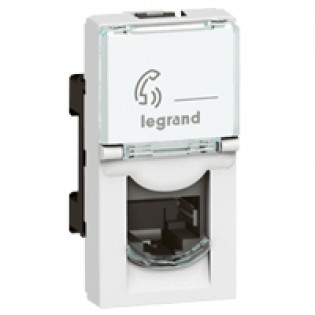 RJ11 4P TEL SOCK  SQ WH