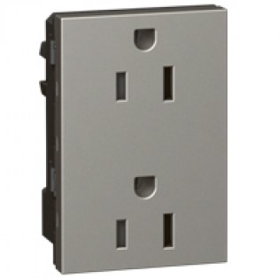 2X2P+T US 15A 127V SHUT SQ ALU